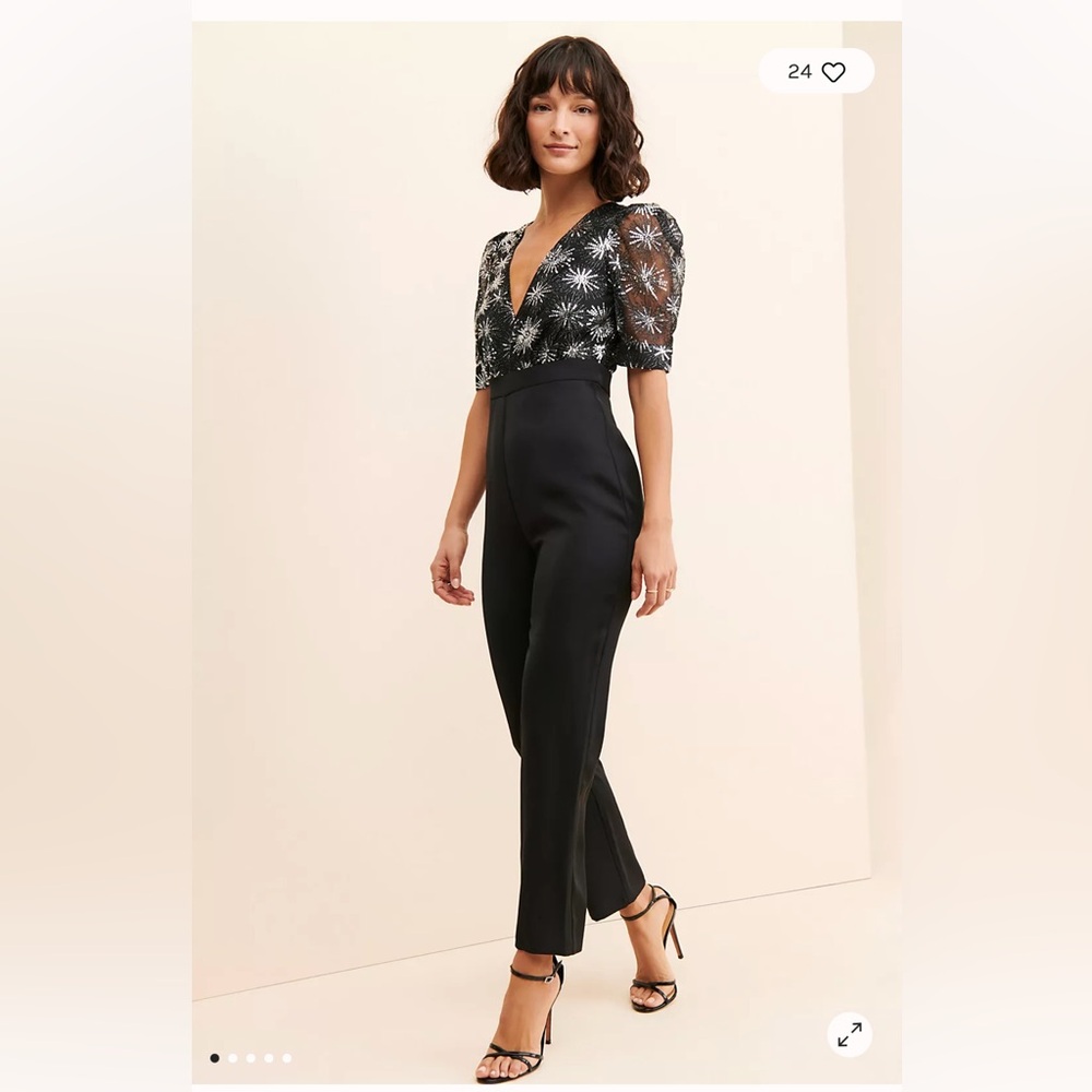 Sequined V-Neck Jumpsuit